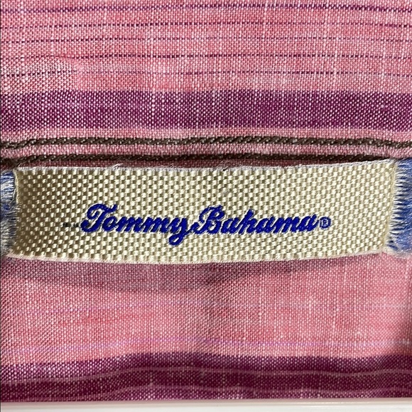 Tommy Bahama Pink Casual Button Down Shirt 100% linen - Picture 2 of 6